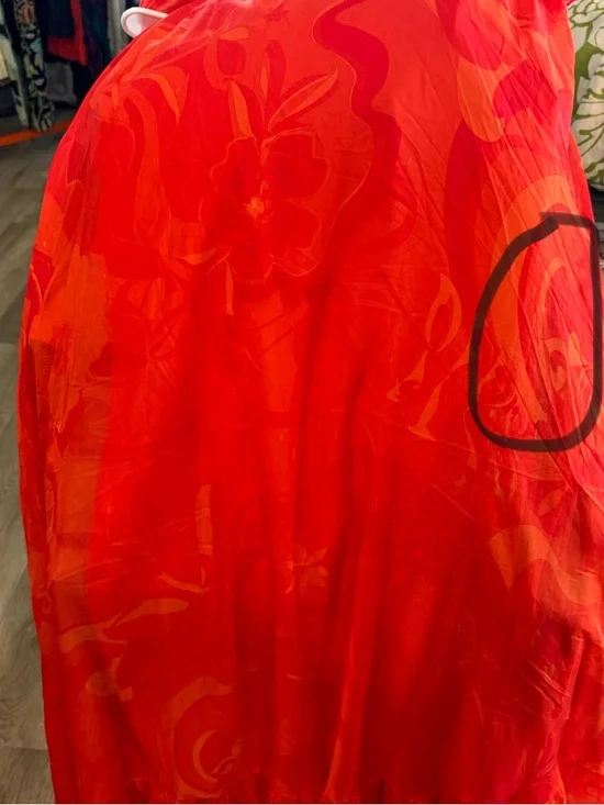 Mac Duggal One-Shoulder Orange Chiffon Maxi with Rosette - Picture 5 of 6